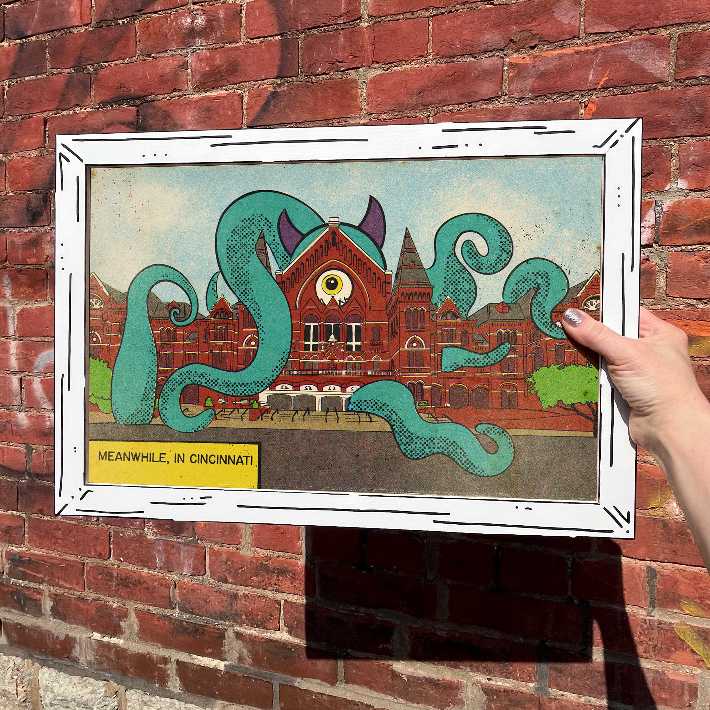 Cincinnati Music Hall Octopus Attack Art Print