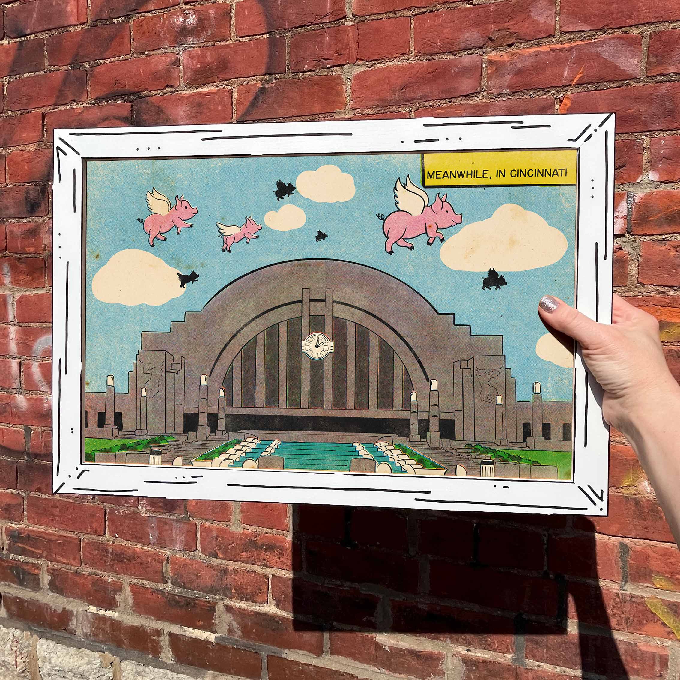 Cincinnati Union Terminal Flying Pig Art Print