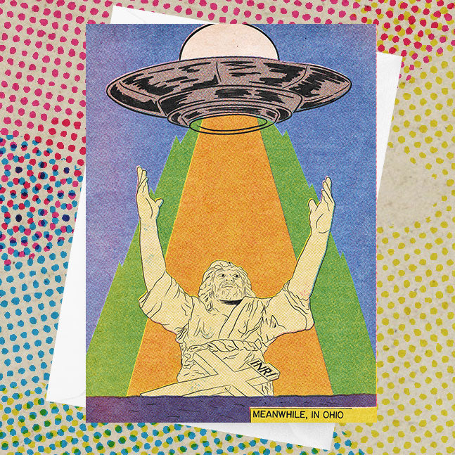 Touchdown Jesus in Monroe Ohio Alien Abduction Card