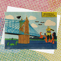 Covington Roebling Bridge Monster Attack Greeting Card
