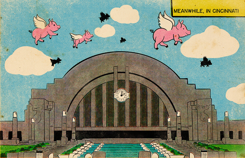 Cincinnati Union Terminal Flying Pig Art Print
