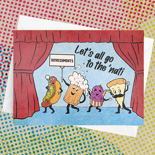 Cincinnati Let's All Go to the Lobby Snackcinnati Greeting Card