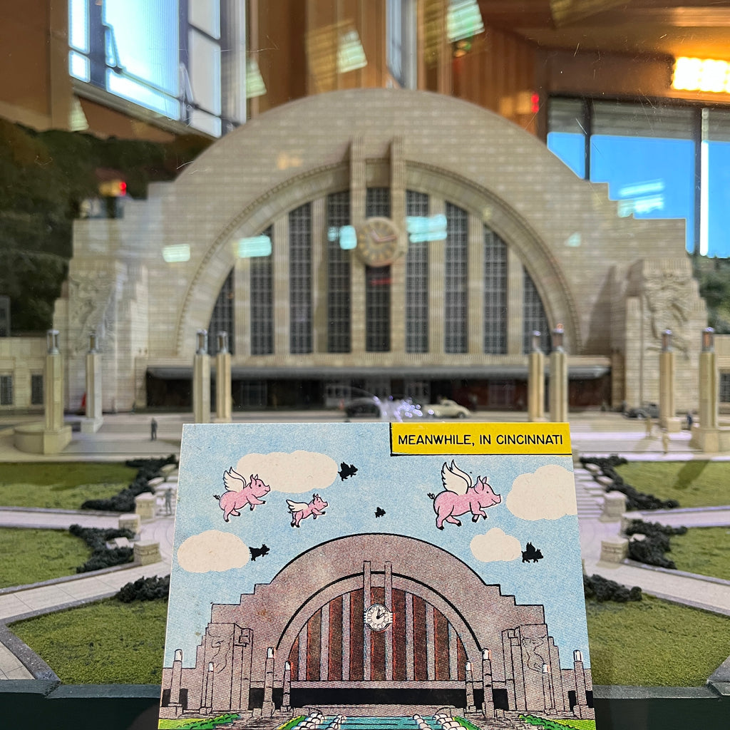Cincinnati Union Terminal Flying Pig Greeting Card