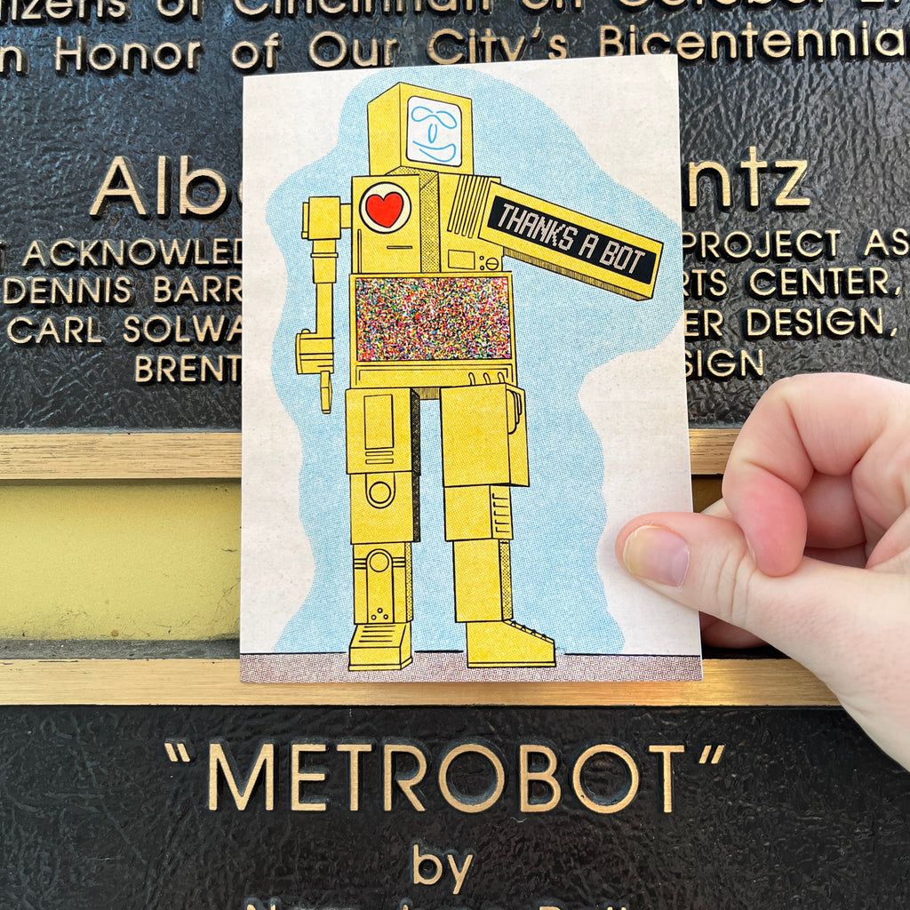 Cincinnati Metrobot Thank You Greeting Card