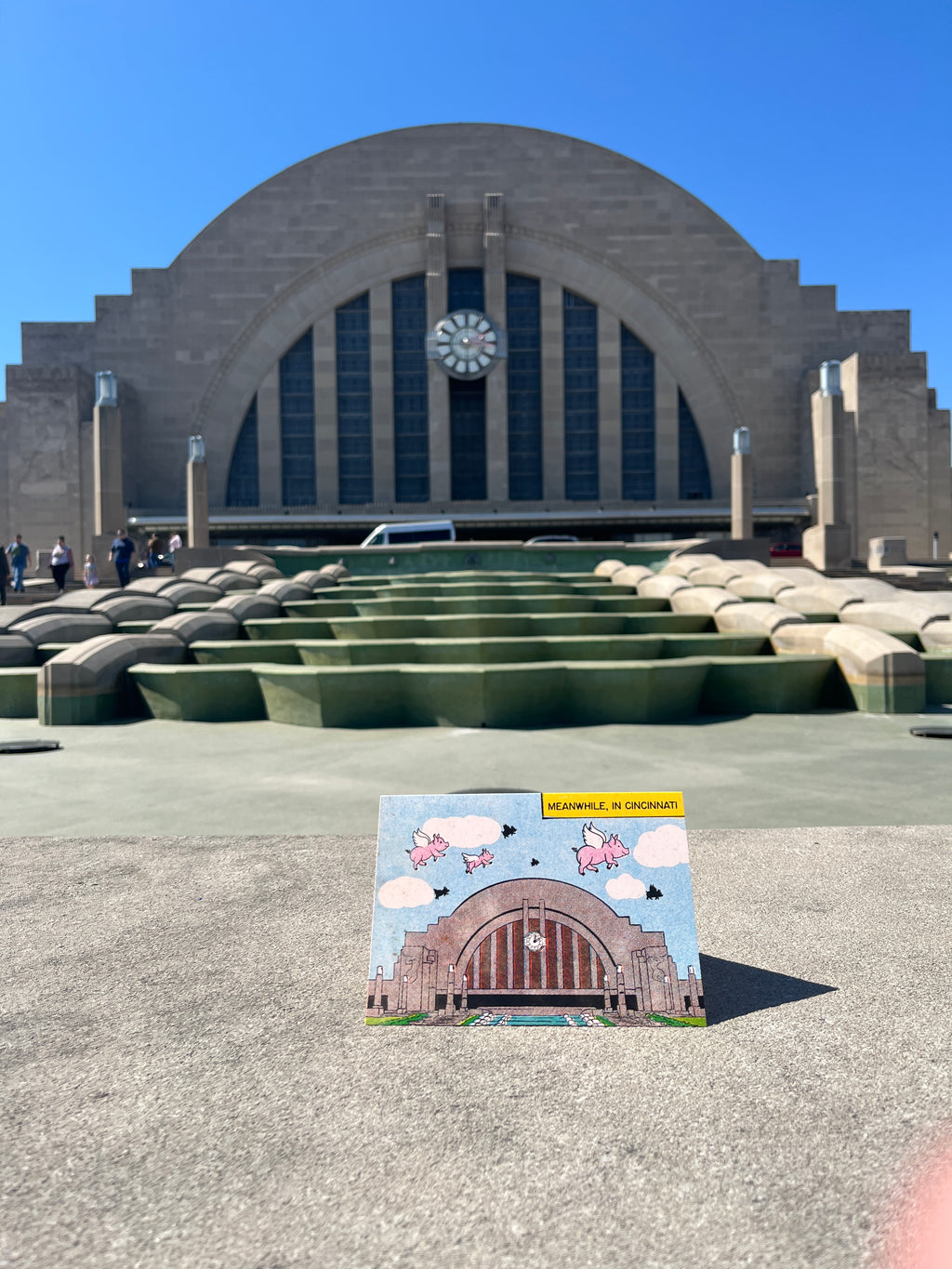 Cincinnati Union Terminal Flying Pig Greeting Card