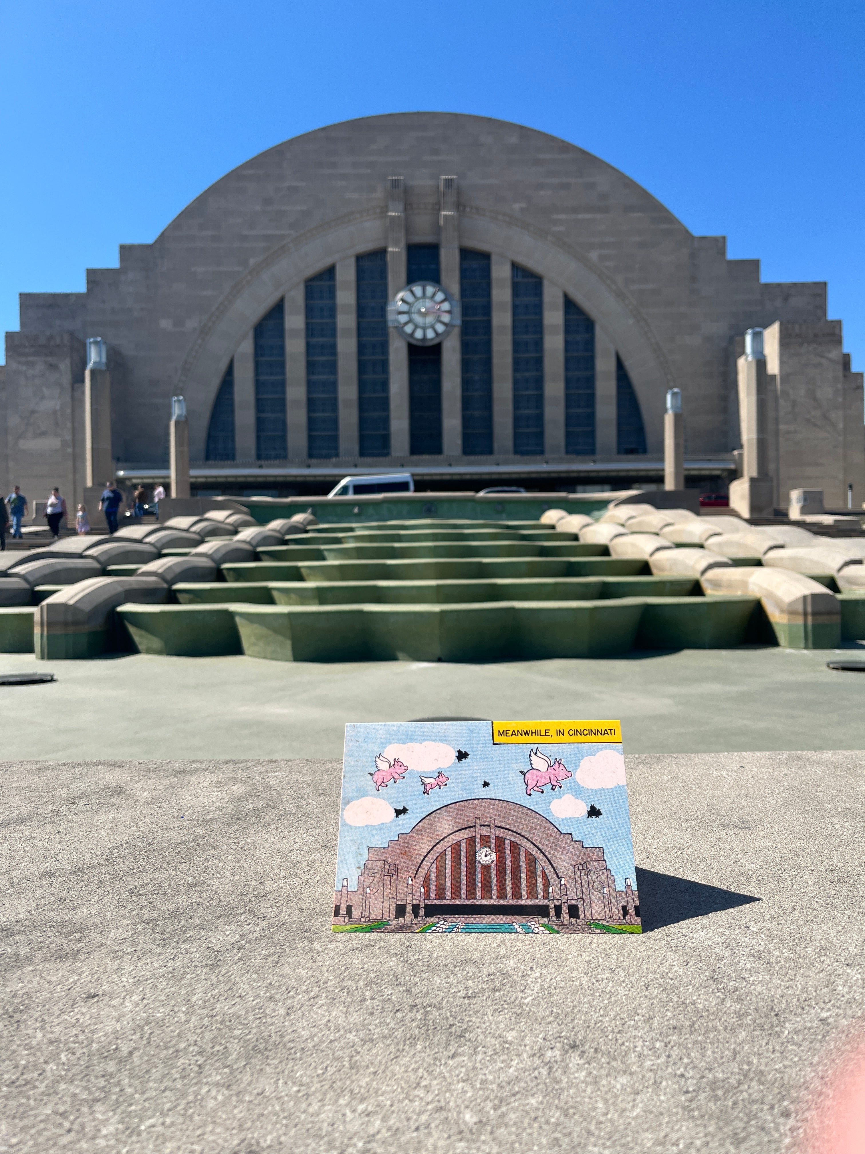 Cincinnati Union Terminal Flying Pig Greeting Card