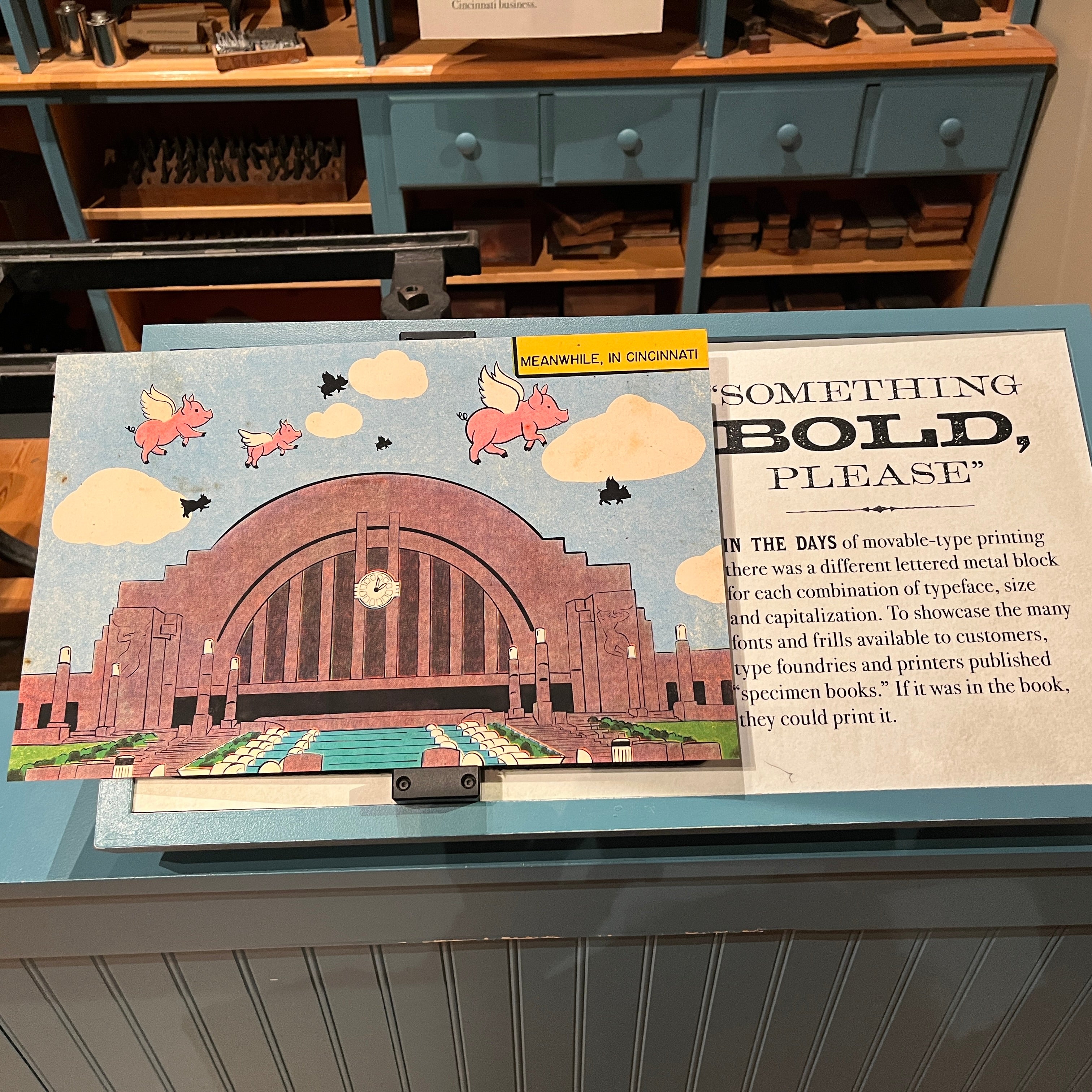 Cincinnati Union Terminal Flying Pig Art Print