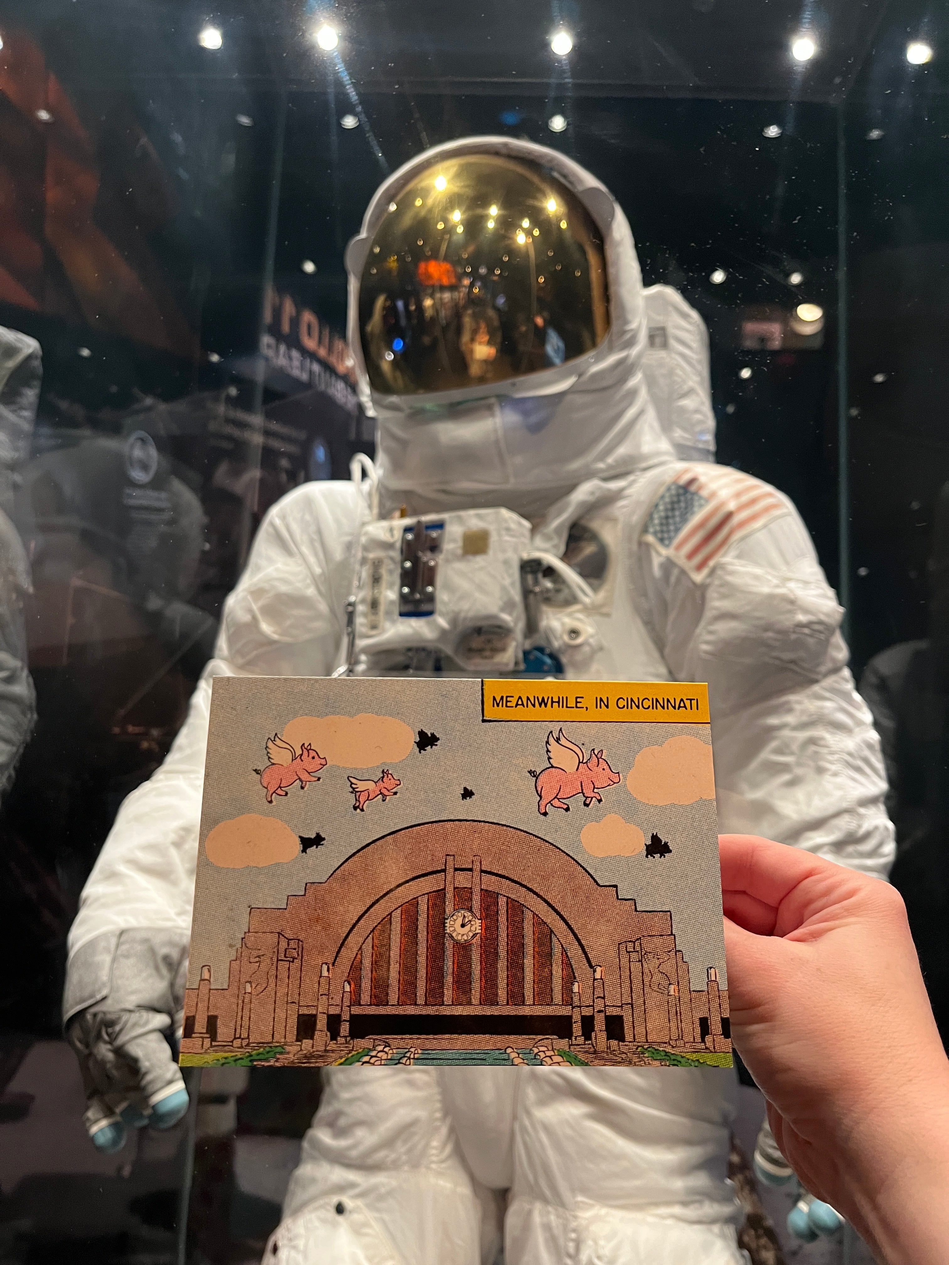 Cincinnati Union Terminal Flying Pig Greeting Card