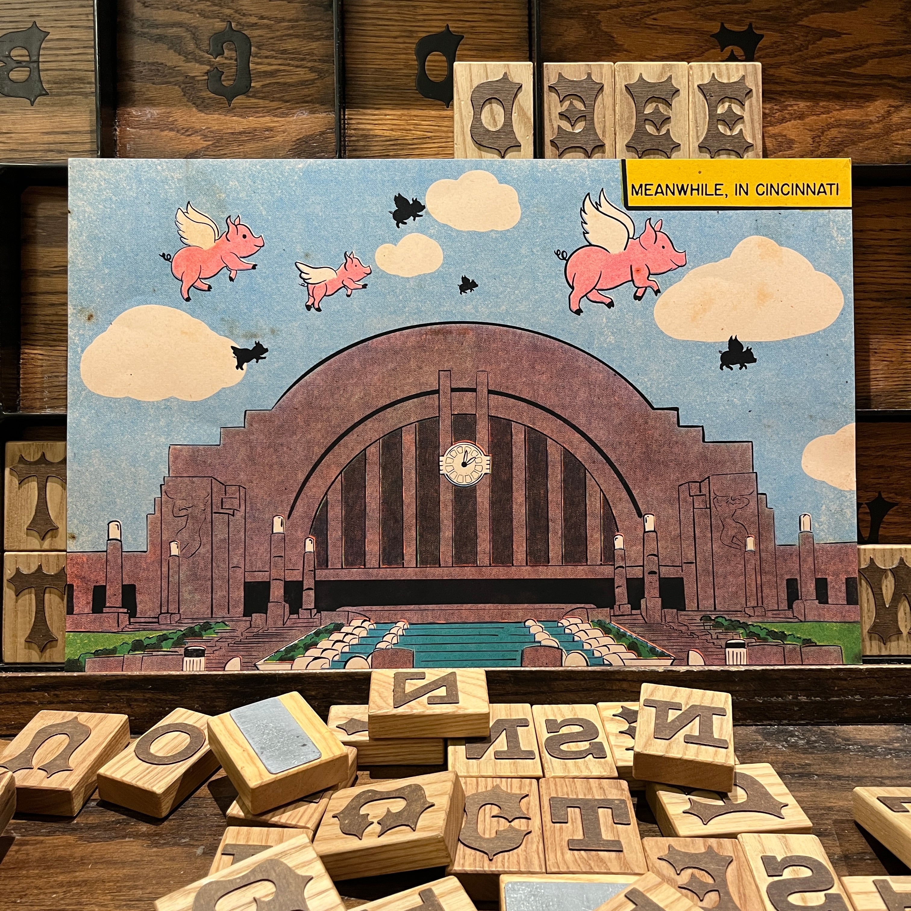 Cincinnati Union Terminal Flying Pig Art Print