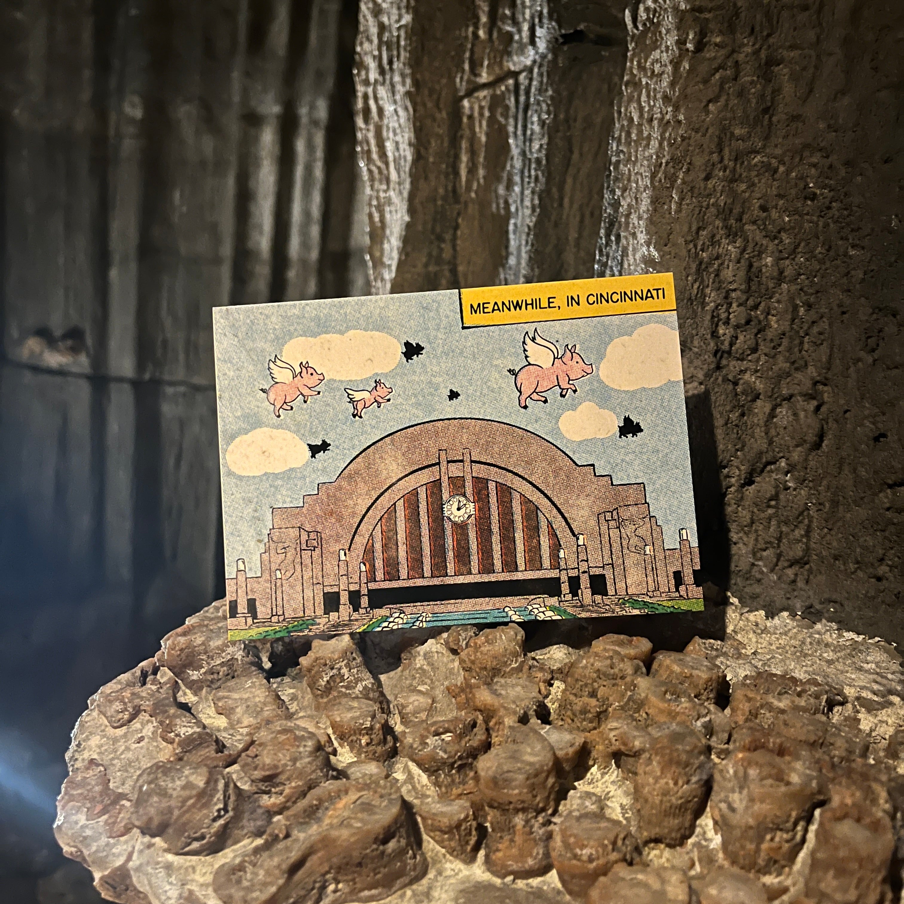 Cincinnati Union Terminal Flying Pig Greeting Card