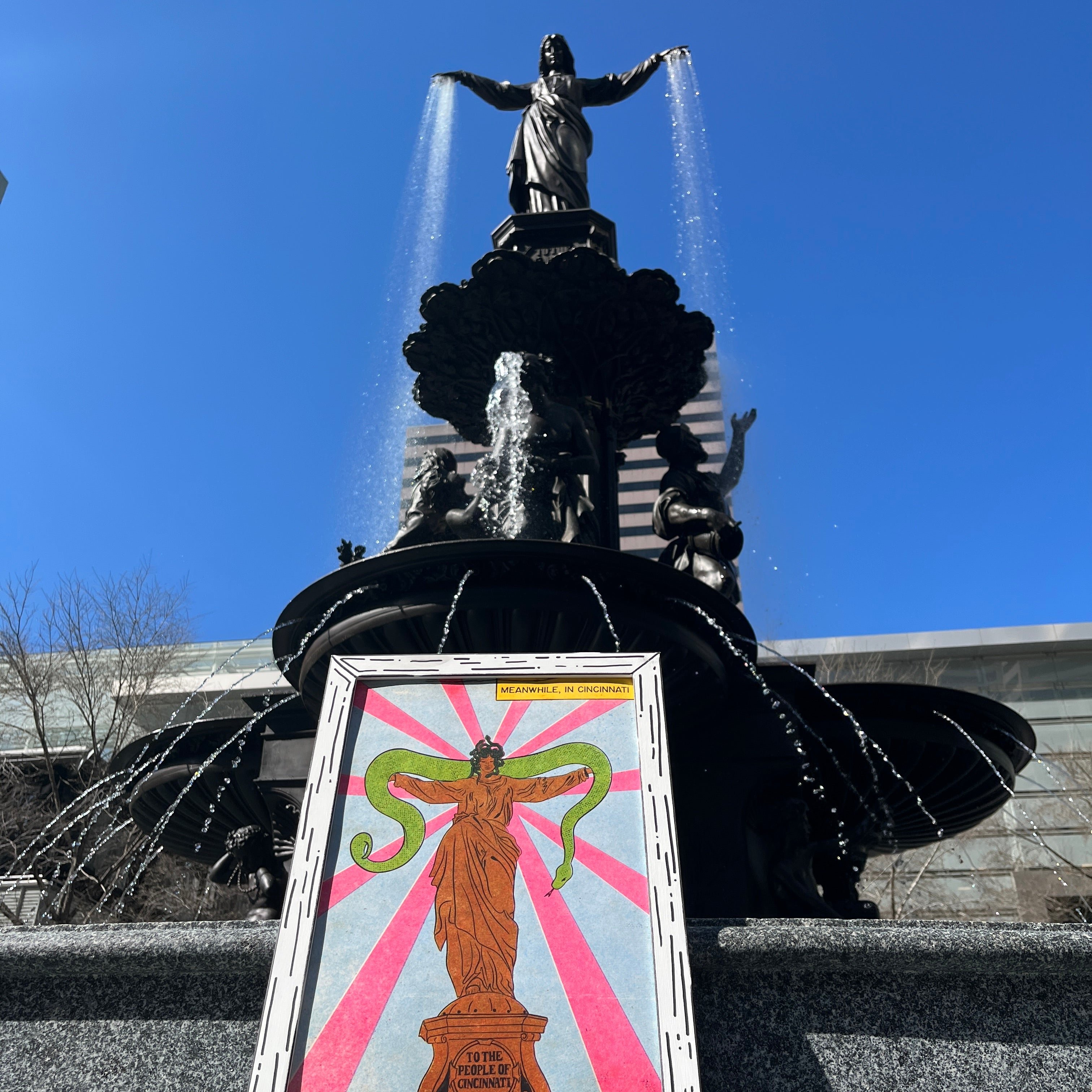 Fountain Square Cincinnati Ohio Medusa Art Print